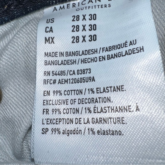 American Eagle Next Level Flex Mid Rise Skinny Jeans Sz 28x30 - Picture 6 of 11